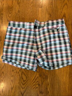 Men's Plaid Swim Trunks in Blue and Pink - C-IN2
